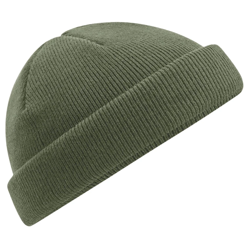 Image of Beechfield Beechfield Men Fisherman Mini Beanie in Dark Olive Dark Olive One Size Male 5063107002341