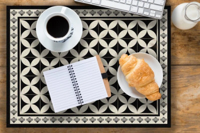 Image of Native Home & Lifestyle Hydra Black Vinyl Table Mat 33x45cm (Set of 4) Multi unisex