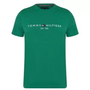 Image of Tommy Hilfiger Logo Crew Neck T Shirt - Green