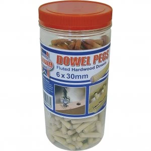 Image of Faithfull Fluted Wood Dowels 6mm 30mm Pack of 300