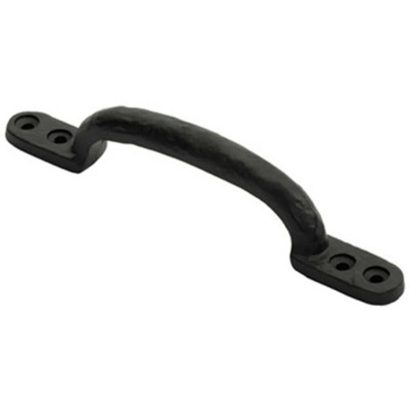Image of Loops Forged Iron Hotbed Pull Handle 152 x 18mm Black Antique Door Handle Black unisex
