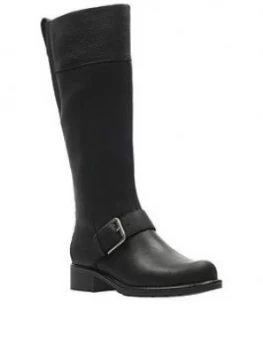 Image of Clarks Orinoco Jazz Knee High Boots - Black Leather, Size 5, Women