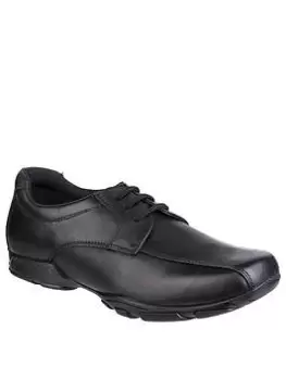 Image of Hush Puppies Vincente Lace Back To School Shoe - Black, Size 6 Older