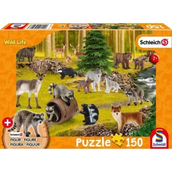 Image of Schleich Wild Life Jigsaw Puzzle & Bonus Figure - 150 Pieces