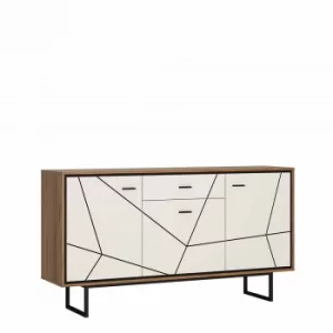 Image of Brolo 3 Door 1 Drawer Sideboard, White