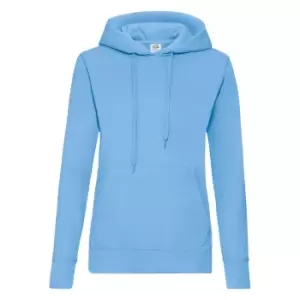 Image of Fruit Of The Loom Ladies Lady Fit Hooded Sweatshirt / Hoodie (XS) (Sky Blue)