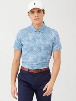 Image of Polo Ralph Lauren Golf Printed Pima Jersey Polo Shirt - Blue, Size L, Men