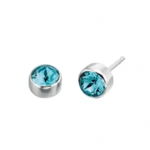 Image of Beginnings Sterling Silver E4926A Aquamarine Swarovski Earrings