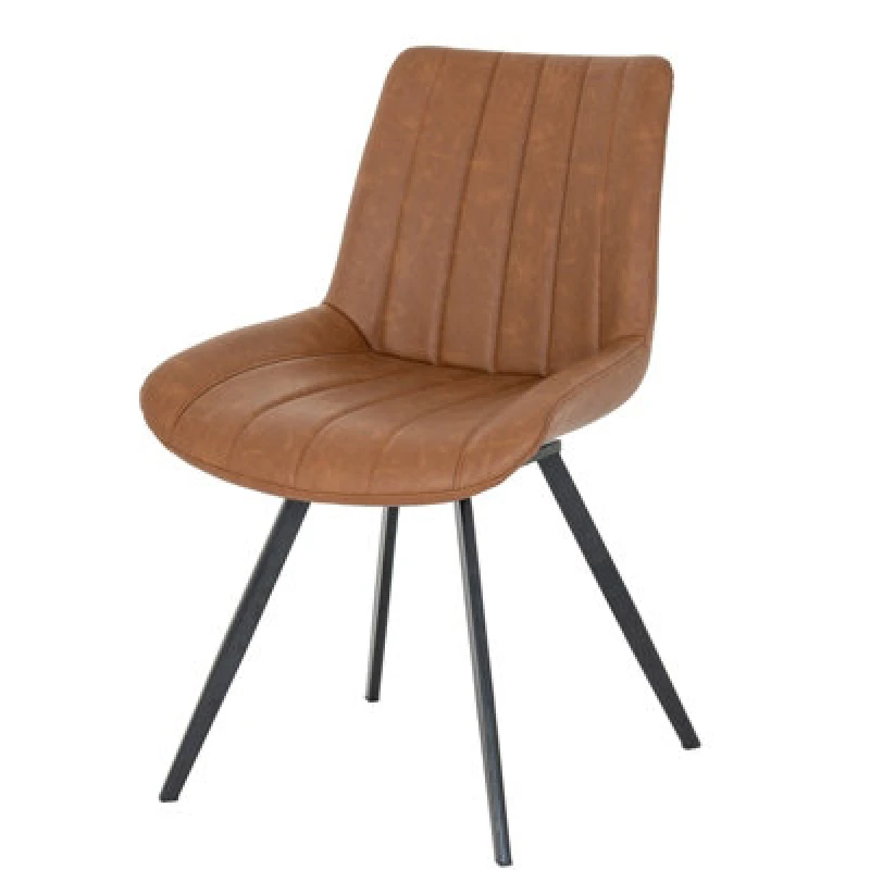 Image of Hill Interiors Scandi-Inspired Tan Swivel Dining Chair