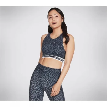 Image of Skechers Midnight Leopard Crop Bra - Black