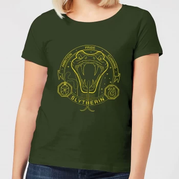 Image of Harry Potter Slytherin Snake Badge Womens T-Shirt - Forest Green - S
