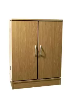 Image of 'Columbus' Double Door 324 Cd 213 DVD Media Storage Cabinet Oak