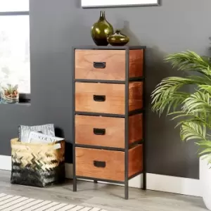 Image of Cayman 4 Drawer Narrow Chest Bedroom Storage Unit