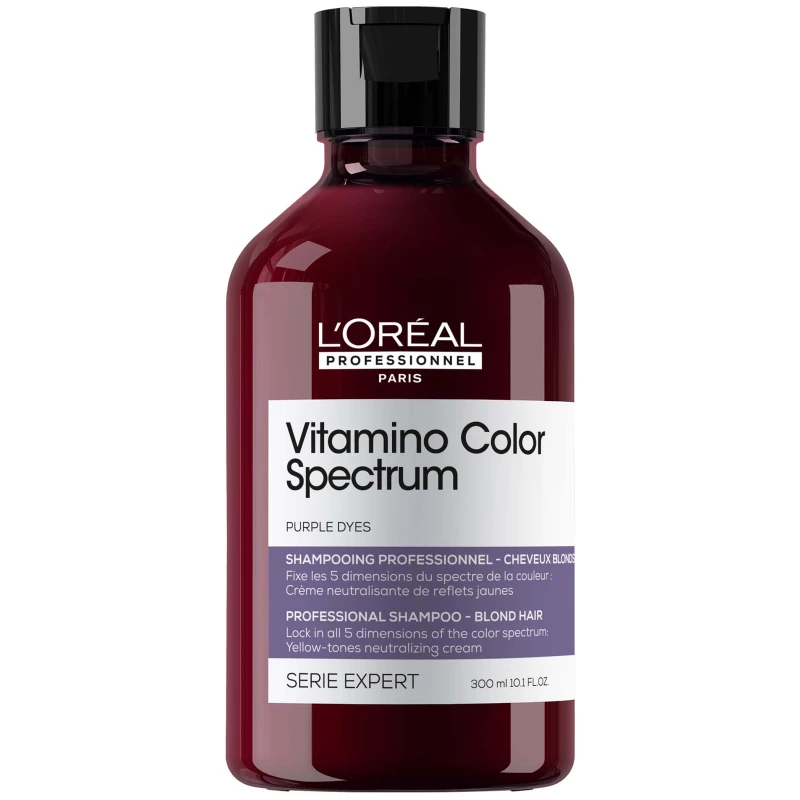 Image of LOreal Professionnel Vitamino Color Spectrum Purple Tinted Shampoo For Blonde Coloured Hair 300ml