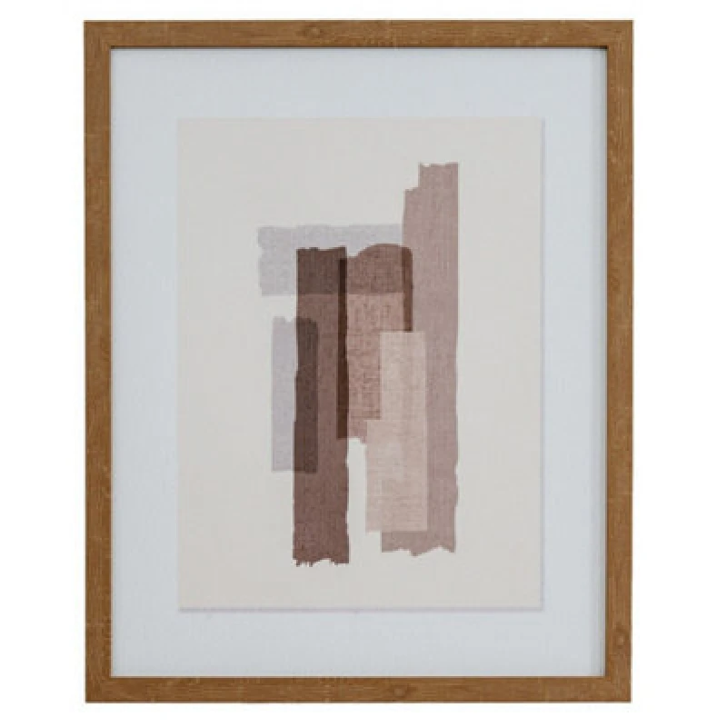 Image of Hill Interiors Terran Art Mounted In Wooden Frame - Wood - L2 X W40 X H50 Cm - Multi-Coloured