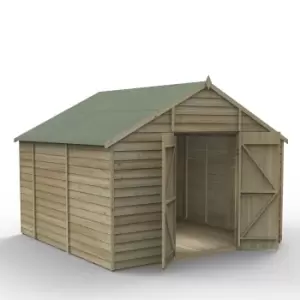 Image of Forest Garden 10X10 Ft Apex Overlap Wooden Shed With Floor (Base Included)