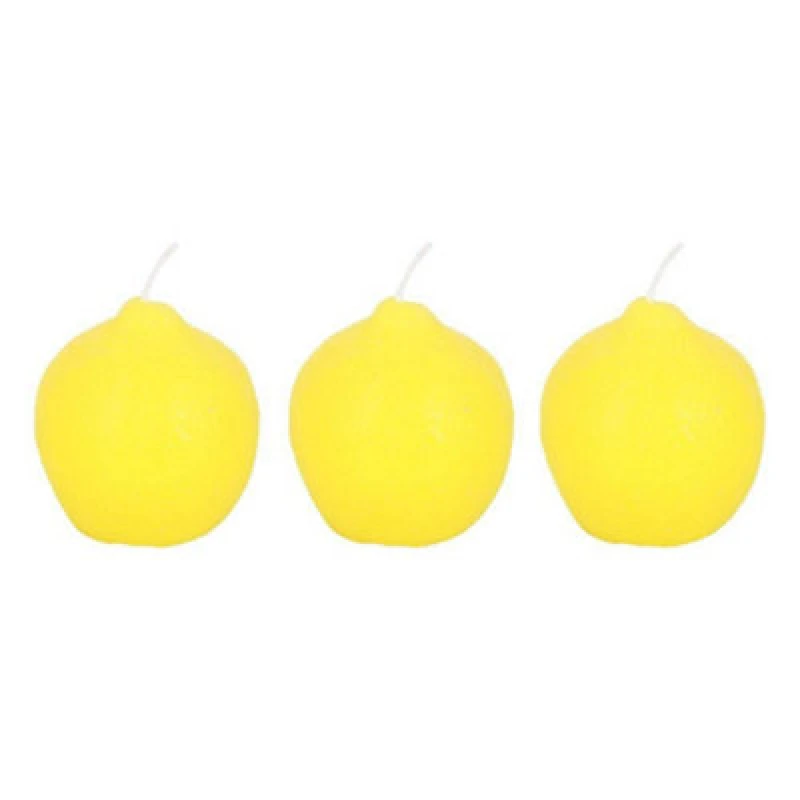 Image of Something Different Something Different Lemon Candles (Pack of 3) in Yellow Yellow One Size Unisex 5063693919306