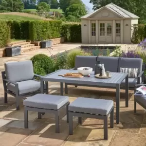 Image of Wroxham 4 Seater Grey Sofa Dining Set Grey