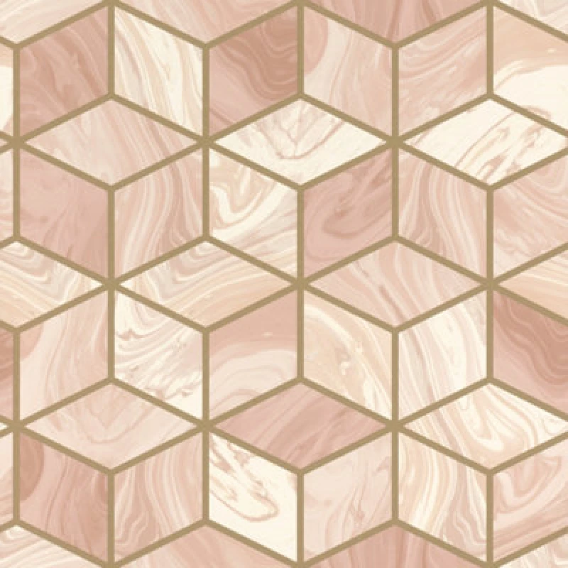 Image of Rasch Portfolio Marble Squares Blush Wallpaper