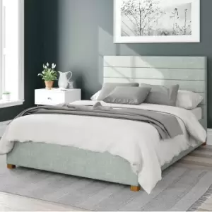 Image of Kelly Pure Pastel Cotton Ottoman Bed Frame Duck Egg (Blue)