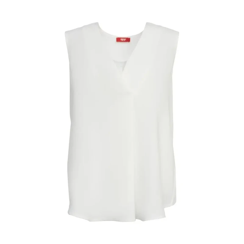 Image of Esprit Womens v-neck blouse Esprit Blanc Female XS