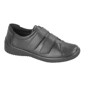 Image of Mod Comfys Womens/Ladies 2 Bar Touch Fastening Leisure Shoes (8 UK) (Black)