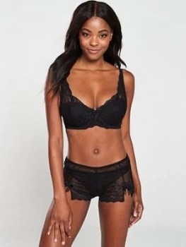 Image of Pour Moi Flora Lightly Padded Underwired Bra - Black, Size 34A, Women