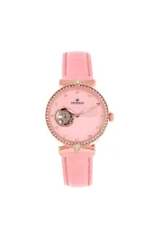 Image of Edith Semi-Skeleton Leather-Band Watch