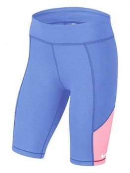 Image of Nike Older Girls Trophy Bike Short - Blue/Pink