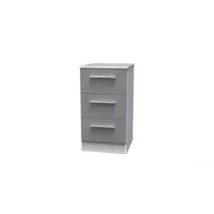 Image of Welcome Furniture Indices Smart 3 Drawer Locker - Dust Grey and White