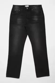 Image of Mens Black Wash Straight Fit Jean