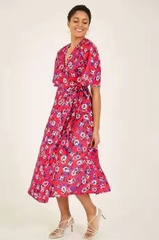 Image of Floral 'Philippa' Wrap Midi Dress