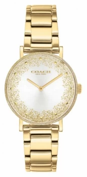 Image of Coach Womens Perry Gold Plated Steel Bracelet Silver Watch