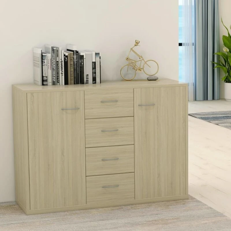 Image of VIDAXL Sideboard Sonoma Oak 88x30x65cm Engineered Wood Vidaxl 8719883786360