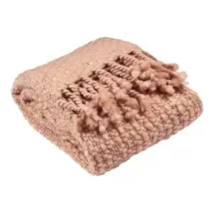 Image of Jocelyn Chunky Knit Throw Blush