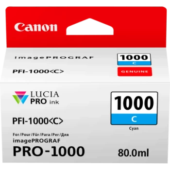 Image of Canon PFI1000 Cyan Ink Cartridge