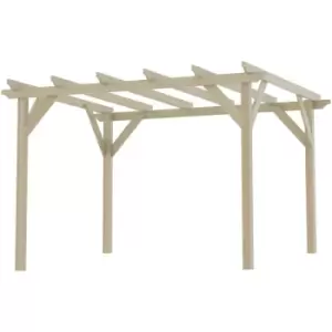 Image of Outsunny - 3.6 x 3(m) Wooden Garden Pergola Gazebo for Climbing Vines, Natural - Natural wood finish