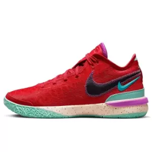 Image of nike ZOOM LEBRON NXXT GEN METABRON, TRACK RED/BLACK-TEAL NEBULA-EMERALD RISE