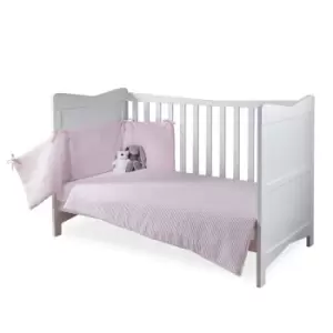 Image of Clair de Lune Waffle Cot/Cot Bed Quilt & Bumper Bedding Set - Pink