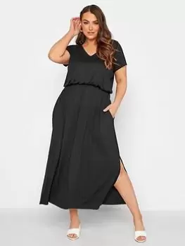 Image of Yours London V-Neck Pocket Dress - Black, Size 16, Women