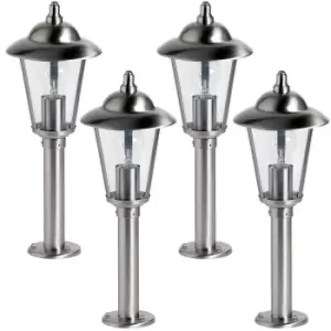 Image of 4 PACK Outdoor Post Lantern Light Stainless Steel Gate Wall Path Porch Lamp LED