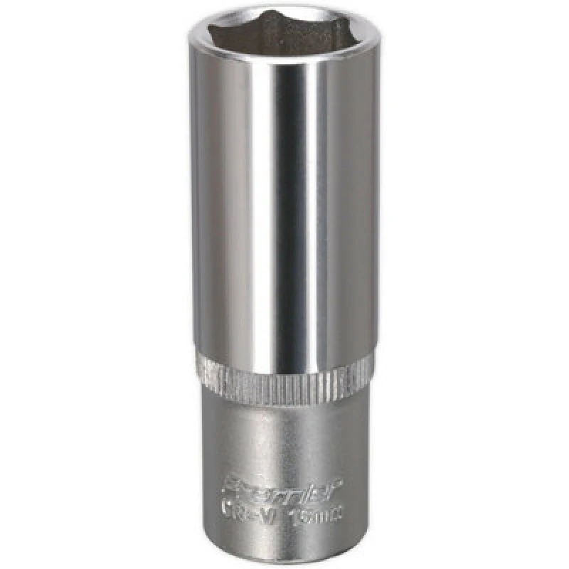 Image of Loops 16mm Forged Steel Deep Drive Socket - 3/8" Square Drive - Chrome Vanadium Socket Metallics