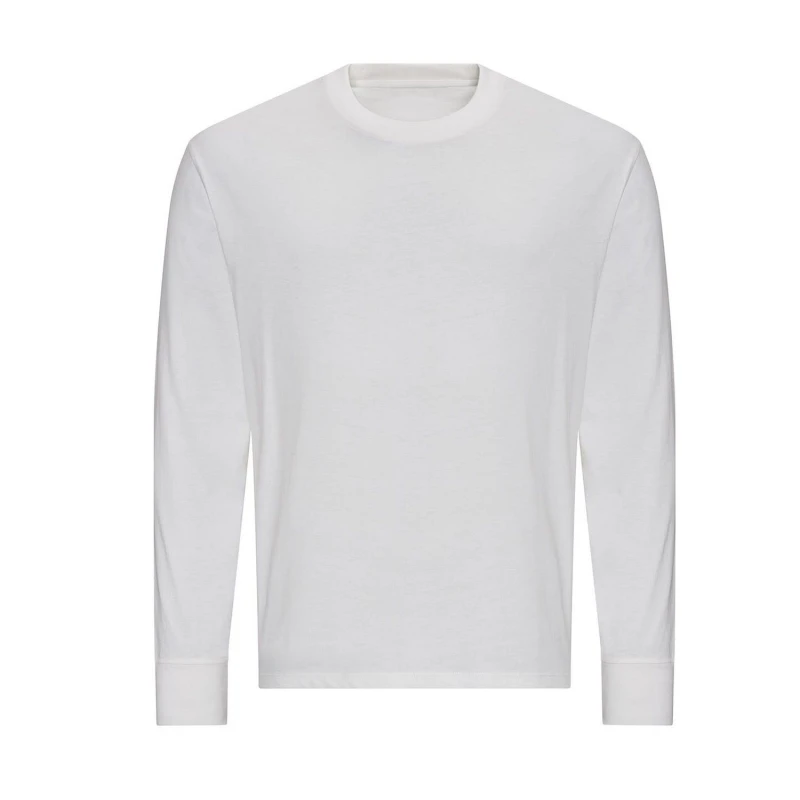 Image of AWDis AWDis Men Oversized Long-Sleeved T-Shirt in White Size: Small White S Male 5063470373086