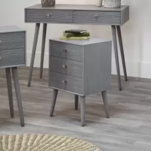 Image of Pacific Chaya 3 Drawer Bedside Table, Grey Pine Grey