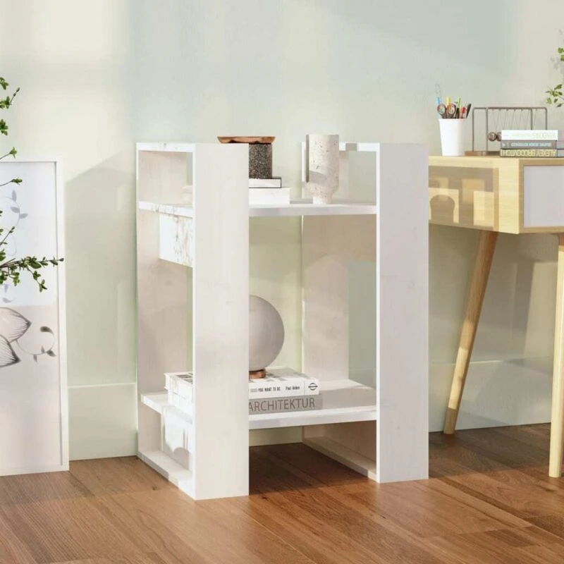 Image of VIDAXL Vidaxl - Book Cabinet/Room Divider White 41x35x57cm Solid Wood Pine 8720286904930