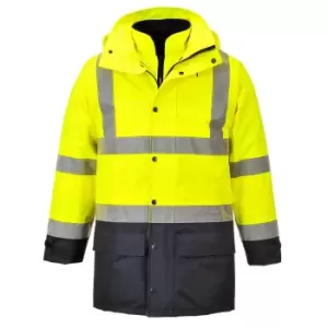 Image of Oxford Weave 300D Class 3 Hi Vis 5-in1 Executive Jacket Yellow / Navy XS