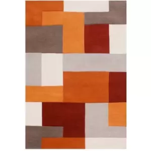 Image of Oriental Weavers Lexus Terracotta Rug - 200x285cm, Wool, Geometric - Orange