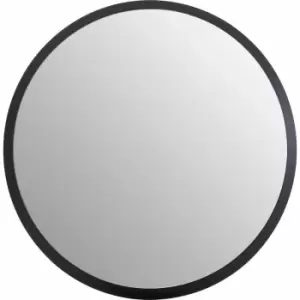 Image of Premier Housewares Wall Mirror Bathroom / Bedroom / Hallway Wall Mounted Mirrors Small Black Wall Mirror With Gold Edge / Glass Mirrors For Living