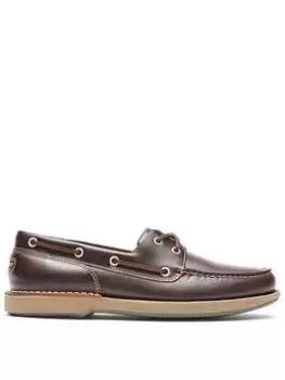 Image of Rockport Ports Of Call Boat Shoe, Dark Brown, Size 8, Men
