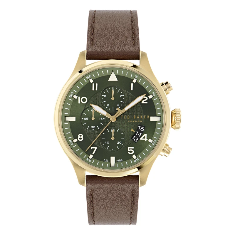 Image of Ted Baker Fulmaar Watch Brown/Green male One Size
